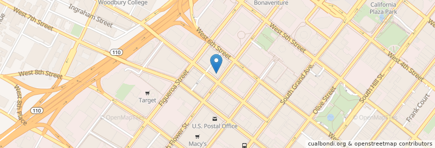 Mapa de ubicacion de Elevate Lounge en アメリカ合衆国, カリフォルニア州, Los Angeles County, ロサンゼルス.