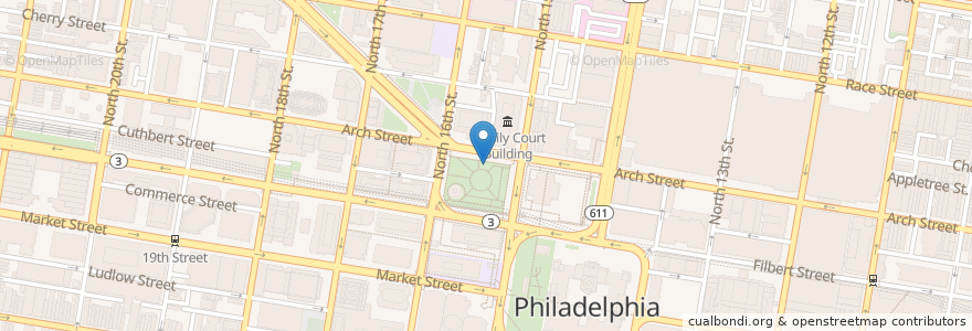 Mapa de ubicacion de LOVE Park Parking Garage en États-Unis D'Amérique, Pennsylvanie, Philadelphia County, Philadelphia.