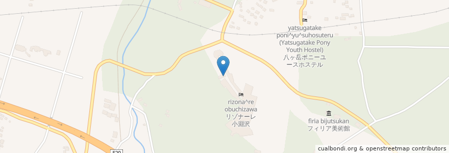 Mapa de ubicacion de 丸山珈琲 en 日本, 山梨県, 北杜市.