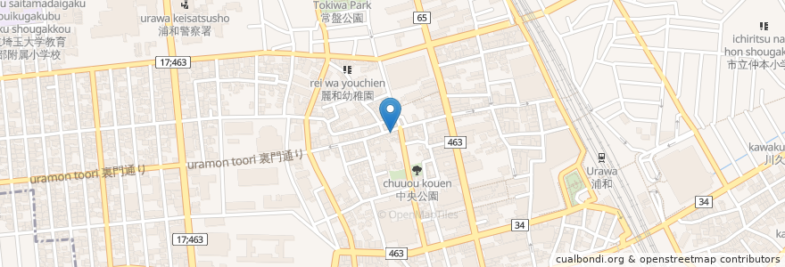 Mapa de ubicacion de チャントラー en ژاپن, 埼玉県, さいたま市, 浦和区.