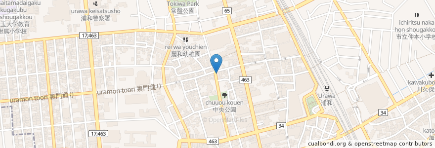 Mapa de ubicacion de やすむら en Japonya, 埼玉県, さいたま市, 浦和区.
