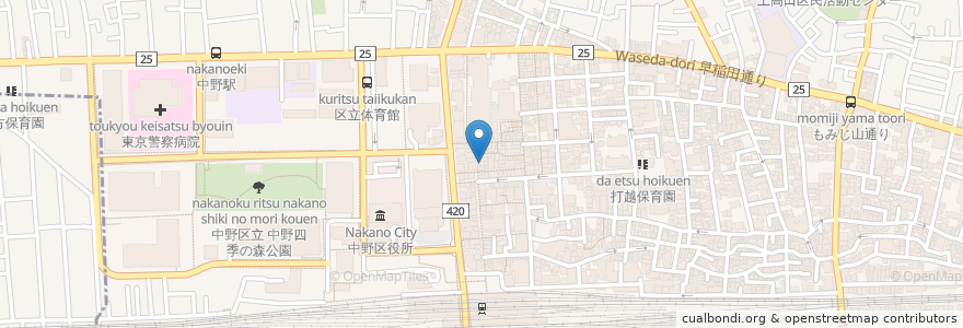 Mapa de ubicacion de ターリー屋 en Japão, Tóquio, 中野区.