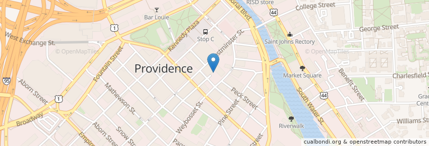 Mapa de ubicacion de Rogue Island Local Kitchen & Bar en 미국, 로드아일랜드, Providence County, Providence.