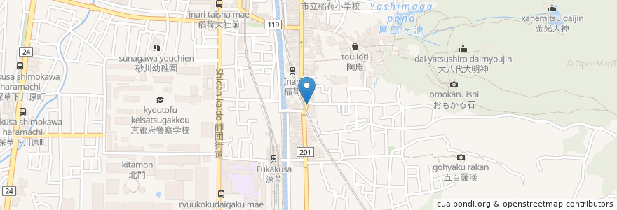 Mapa de ubicacion de 地蔵尊 en اليابان, 京都府, 京都市, 伏見区.