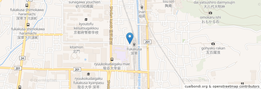 Mapa de ubicacion de みどり en 日本, 京都府, 京都市, 伏見区.