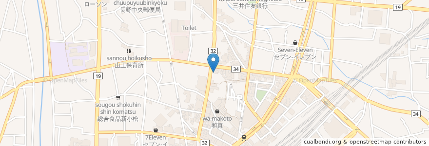 Mapa de ubicacion de 山と渓谷 en Япония, Нагано, 長野市.