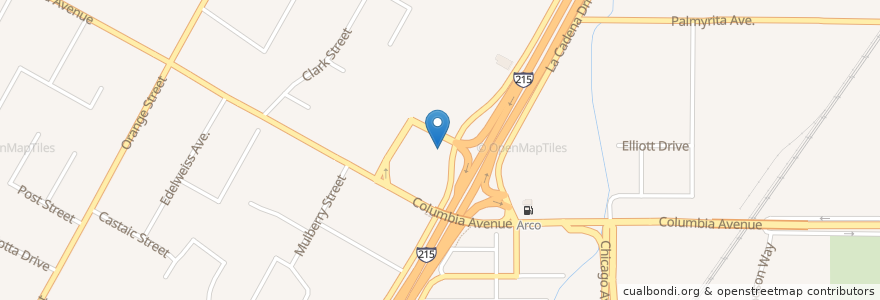 Mapa de ubicacion de 7 Eleven en Amerika Birleşik Devletleri, Kaliforniya, Riverside County, Riverside.
