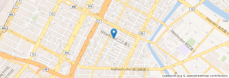 Mapa de ubicacion de ニコ丸弁当 en Japan, Tokio, 中央区.