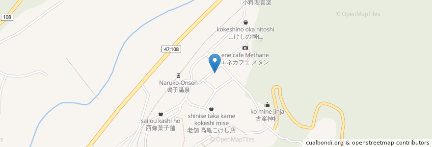 Mapa de ubicacion de 鳴子温泉;早稲田桟敷湯 en Giappone, 宮城県, 大崎市.