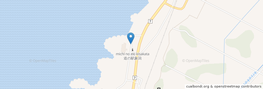 Mapa de ubicacion de 道の駅象潟;ねむの丘 en 일본, 아키타현, にかほ市.