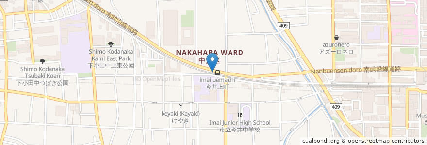 Mapa de ubicacion de すき家 en Japão, 神奈川県, 川崎市, 中原区.