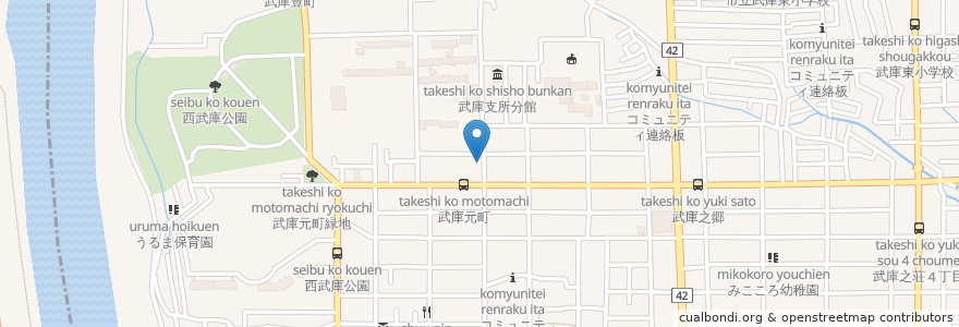 Mapa de ubicacion de とんとん亭 en 日本, 兵庫県, 尼崎市.