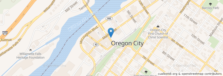 Mapa de ubicacion de Ingrid's Scandinavian Food en Amerika Syarikat, Oregon, Clackamas County, Oregon City.