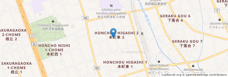Mapa de ubicacion de さくらそう診療所 en ژاپن, 埼玉県, さいたま市, 中央区.