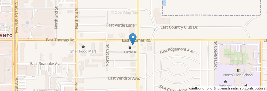 Mapa de ubicacion de Circle K en États-Unis D'Amérique, Arizona, Maricopa County, Phoenix.