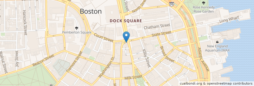 Mapa de ubicacion de Brookline Bank en Stati Uniti D'America, Massachusetts, Suffolk County, Boston.