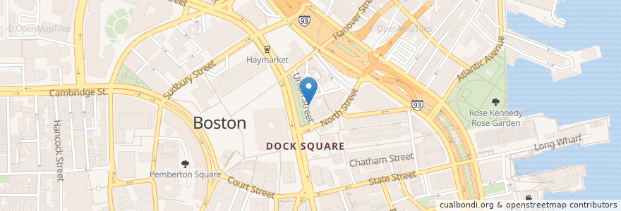 Mapa de ubicacion de Blackstone Grill en Vereinigte Staaten Von Amerika, Massachusetts, Suffolk County, Boston.