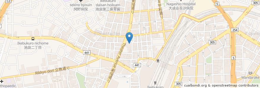 Mapa de ubicacion de ボードゲームカフェラウンジROSA en Japan, 東京都, 豊島区.