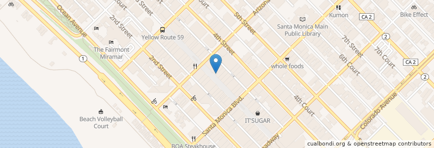 Mapa de ubicacion de Azulé Taqueria en Amerika Syarikat, California, Los Angeles County.
