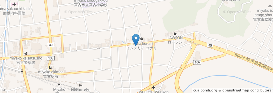 Mapa de ubicacion de ほっかほっか亭 en اليابان, 岩手県, 宮古市.
