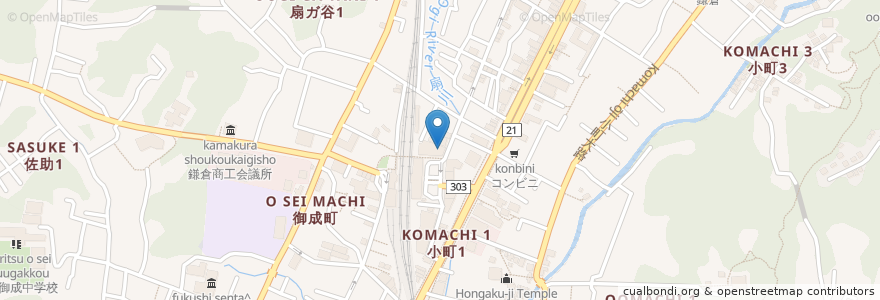 Mapa de ubicacion de ミライザカ en Japonya, 神奈川県, 鎌倉市.