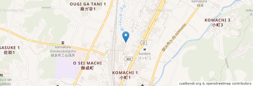 Mapa de ubicacion de とんかつ　小満ち en Japon, Préfecture De Kanagawa, 鎌倉市.