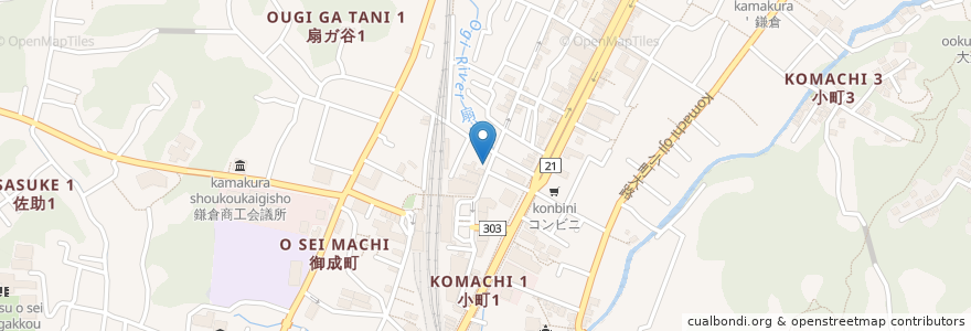 Mapa de ubicacion de 天ぷら　ひろみ en اليابان, كاناغاوا, 鎌倉市.