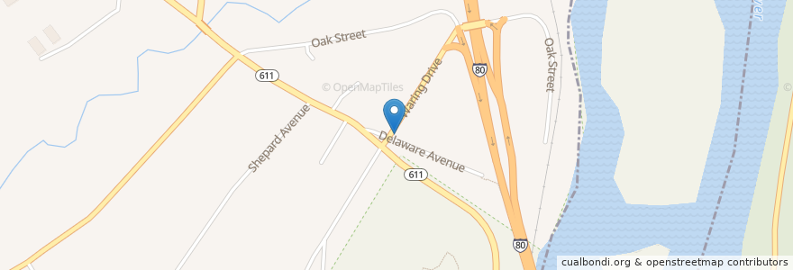 Mapa de ubicacion de Zoé's Ice Cream Emporium & Cafe en アメリカ合衆国, ペンシルベニア州, Monroe County, Delaware Water Gap.