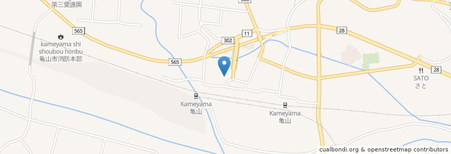 Mapa de ubicacion de 亀山駅前郵便局 en Japan, 三重県, 亀山市.