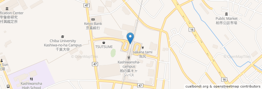 Mapa de ubicacion de タリーズコーヒー en 日本, 千葉県, 柏市.