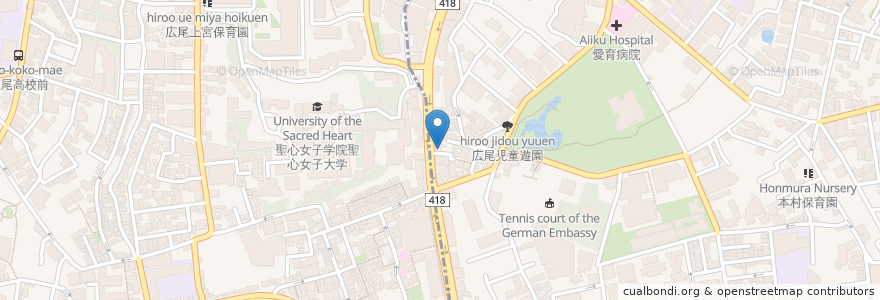 Mapa de ubicacion de すし崎丸 en Japão, Tóquio, 港区, 広尾.