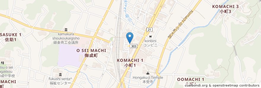 Mapa de ubicacion de 銀のすず en 日本, 神奈川県, 鎌倉市.