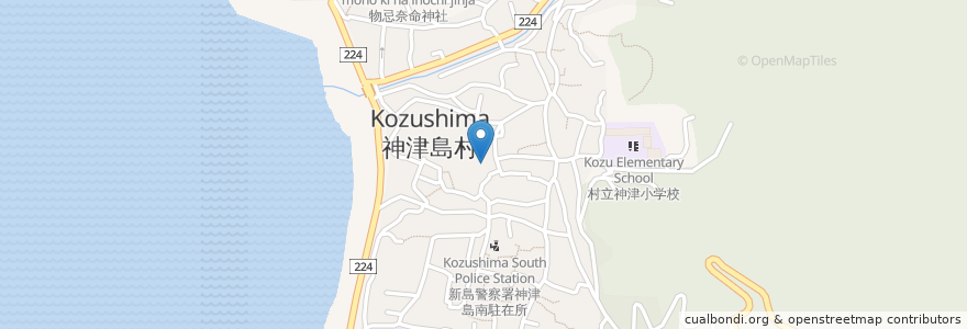 Mapa de ubicacion de 美家古寿し en 日本, 東京都, 大島支庁, 神津島村.