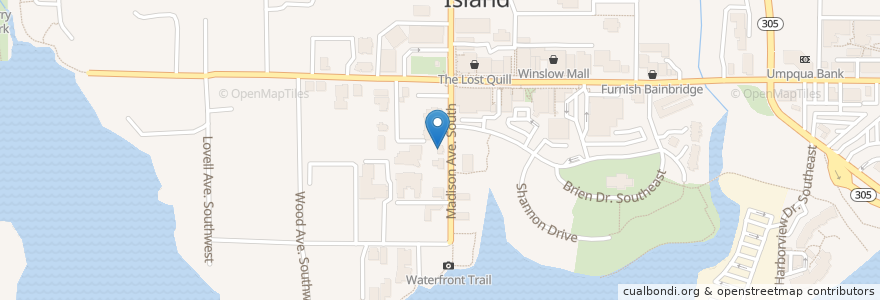 Mapa de ubicacion de Madrona School Waldorf Education en Amerika Syarikat, Washington, Kitsap County, Bainbridge Island.