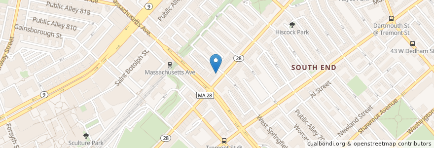 Mapa de ubicacion de Render Coffee en Estados Unidos Da América, Massachusetts, Suffolk County, Boston.