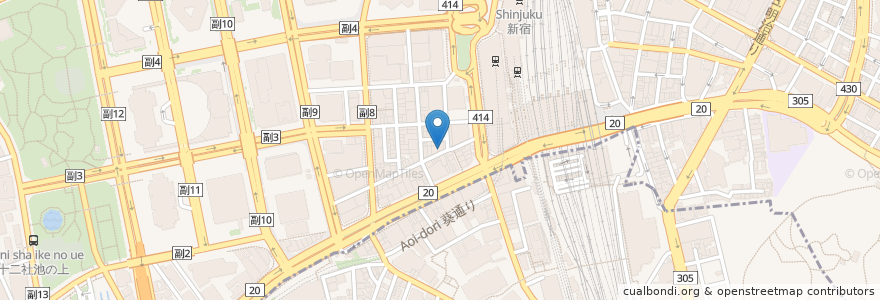 Mapa de ubicacion de Koji Ara en 日本, 東京都, 新宿区.