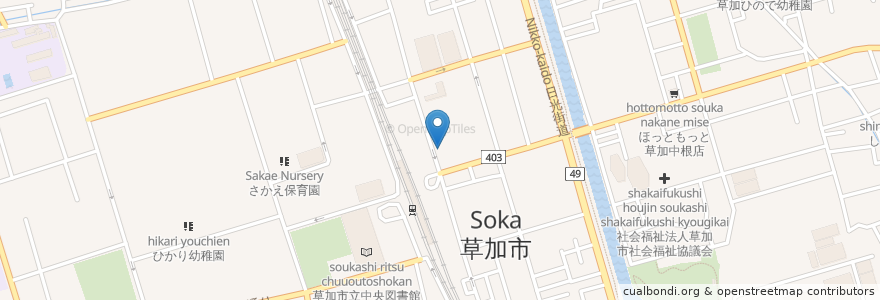 Mapa de ubicacion de カラオケBan Ban 獨協大学前 en Japan, Präfektur Saitama, 草加市.