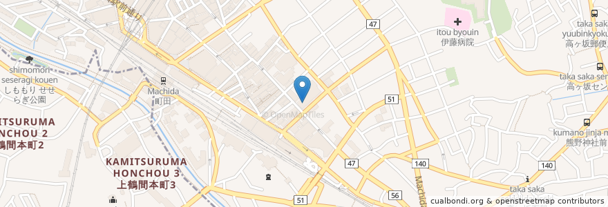 Mapa de ubicacion de 倉式珈琲店 en اليابان, 東京都, 町田市.