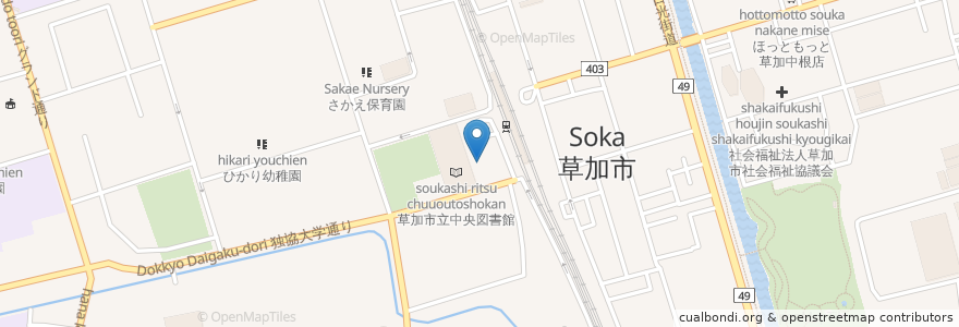 Mapa de ubicacion de ハーモネスタワークリニック en Japan, Präfektur Saitama, 草加市.