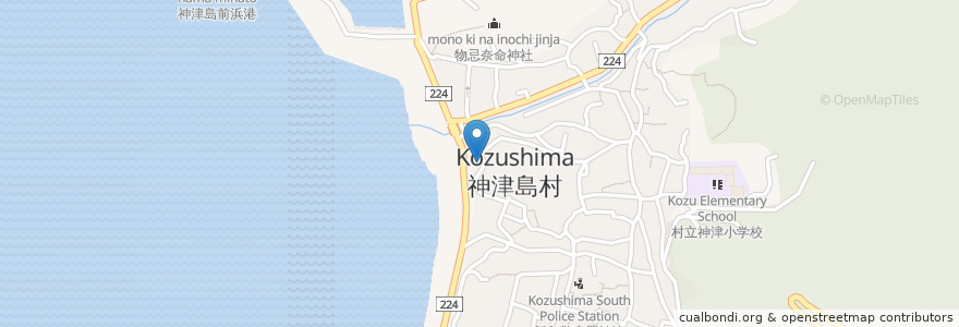 Mapa de ubicacion de まいとりぃ en 日本, 東京都, 大島支庁, 神津島村.