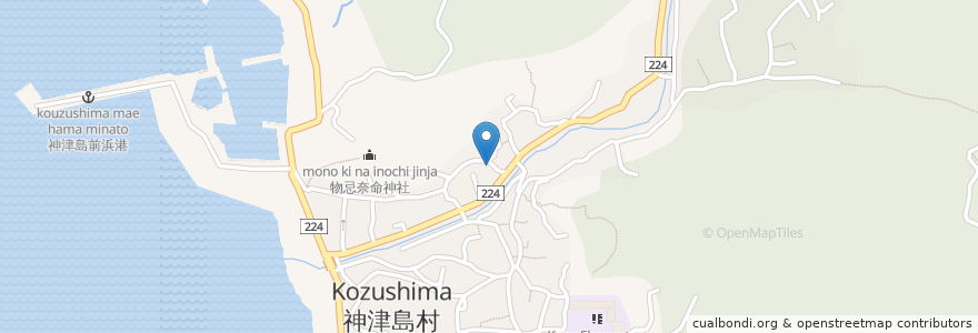 Mapa de ubicacion de こうづしまオートサービス en 日本, 東京都, 大島支庁, 神津島村.