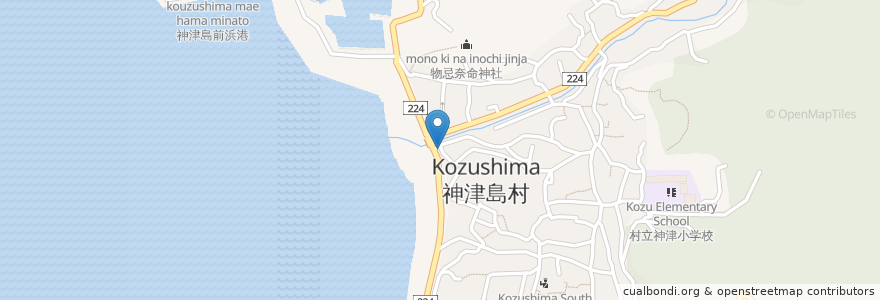 Mapa de ubicacion de アニメイト en Giappone, Tokyo, 大島支庁, 神津島村.