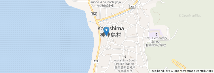 Mapa de ubicacion de 生きがい健康センター en 日本, 東京都, 大島支庁, 神津島村.