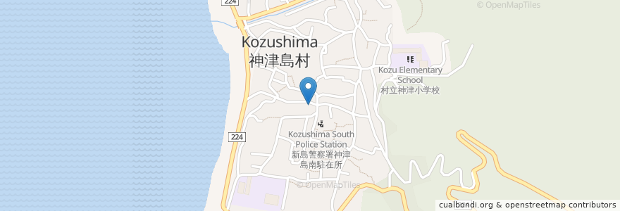 Mapa de ubicacion de 神津島村国民健康保険診療所 en Japonya, 東京都, 大島支庁, 神津島村.