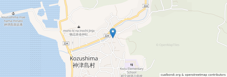 Mapa de ubicacion de ほうそう神様 en Japan, Tokio, 大島支庁, 神津島村.
