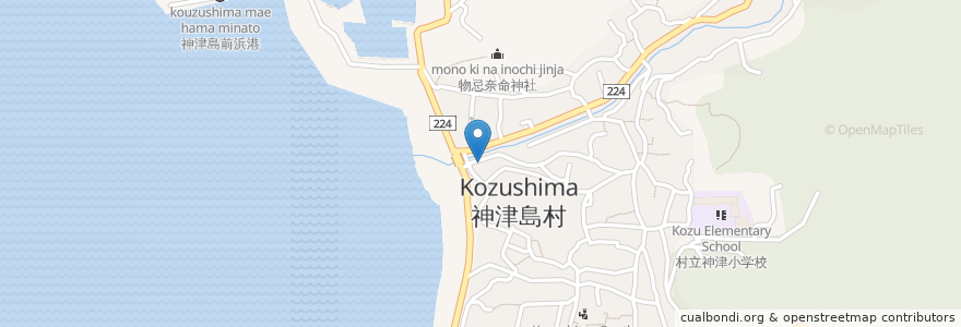 Mapa de ubicacion de Ailana en 日本, 東京都, 大島支庁, 神津島村.