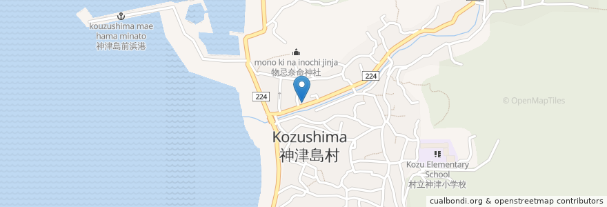 Mapa de ubicacion de OWL en 日本, 東京都, 大島支庁, 神津島村.