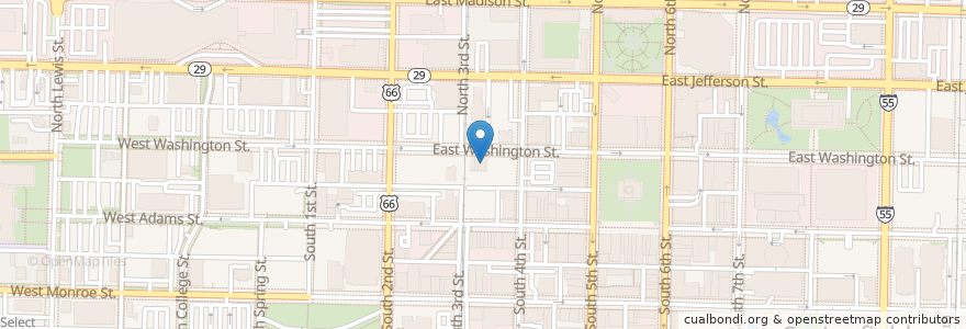 Mapa de ubicacion de Club Station House en Estados Unidos Da América, Illinois, Sangamon County, Springfield.