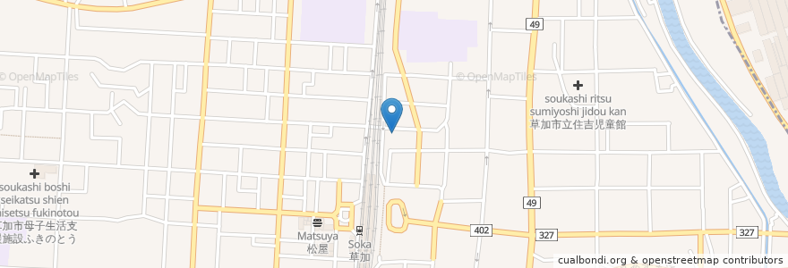 Mapa de ubicacion de 森田耳鼻咽喉科 en 日本, 埼玉県, 草加市.