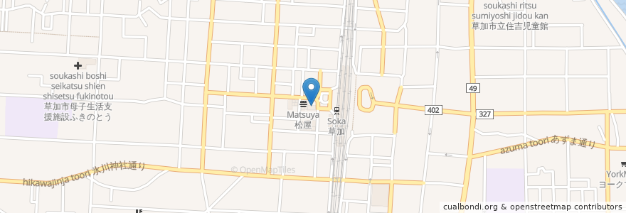 Mapa de ubicacion de PASELIチャージャー en Japão, 埼玉県, 草加市.